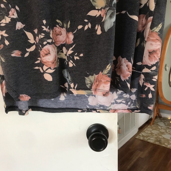 12 PM by Mon Ami heather grey floral shirt dress - Picture 4 of 6